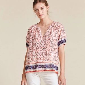 Trovata Birds of Paradis June Blouse in Red Ivy Peasant Cottagecore Size Small